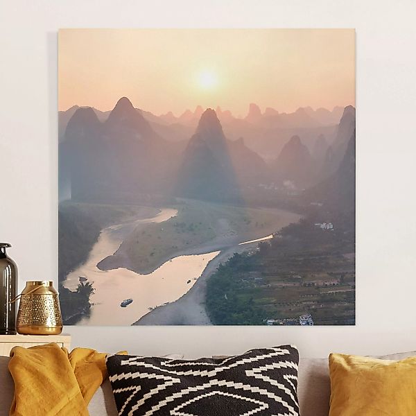 Leinwandbild Sonnenaufgang in Berglandschaft günstig online kaufen