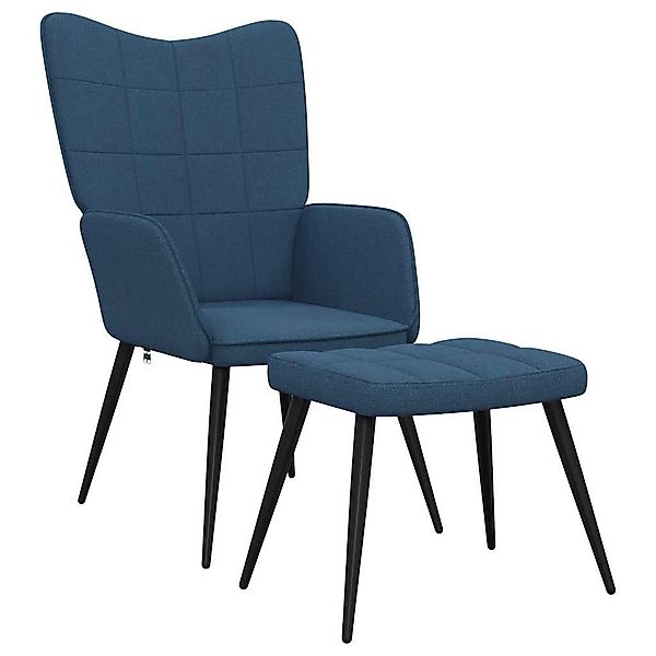 vidaXL Sessel Relaxsessel mit Hocker Blau günstig online kaufen