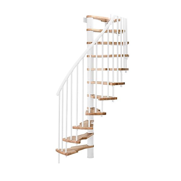 Minka Spindeltreppe Metallica Smart Buche-Weiß 130 cm Raumhöhe bis 305 cm günstig online kaufen