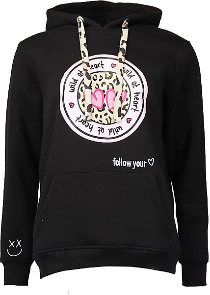 Zwillingsherz Hoodie, Kapuze, Langarm, Kängurutasche, Leo-Details, modisch günstig online kaufen