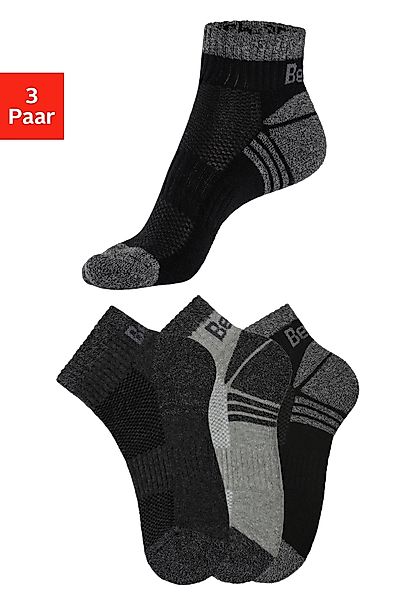 Bench. Kurzsocken (Packung, 3-Paar) mit Mittelfußgummi günstig online kaufen
