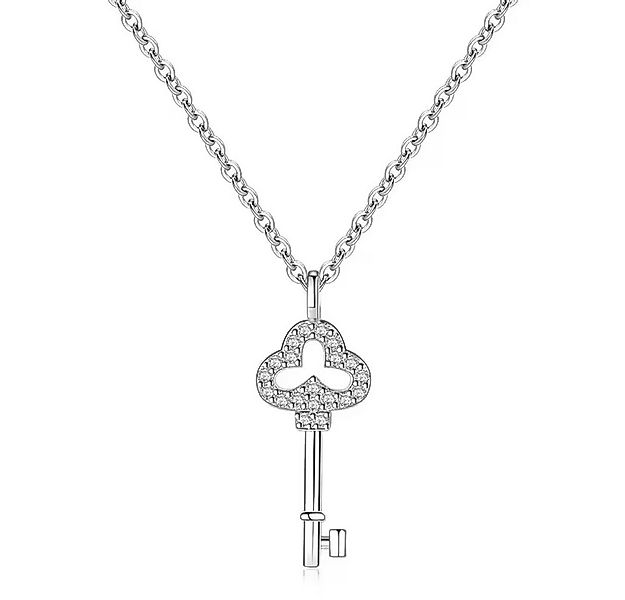 Runde Perlé Kette mit Anhänger Kette mit kleinem Schlüssel Anhänger, Zirkon günstig online kaufen