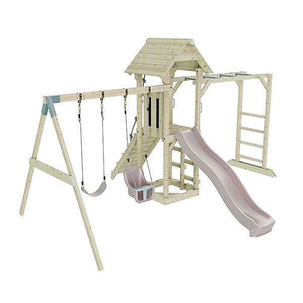 OutdoorToys Spielturm Örebro mit Babyschaukel Altrosa günstig online kaufen