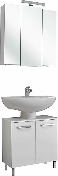 Saphir Badmöbel-Set "Quickset 2-teilig, Waschbeckenunterschrank mit LED-Spi günstig online kaufen