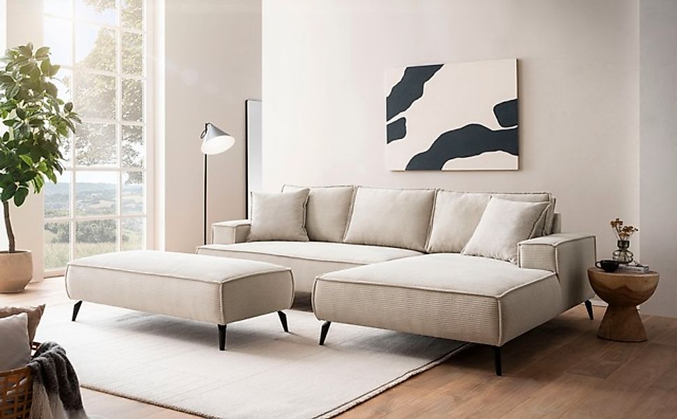 Home affaire Ecksofa »TVINNU, L-Form, 275cm, in Cord und Leinenoptik« wahlw günstig online kaufen