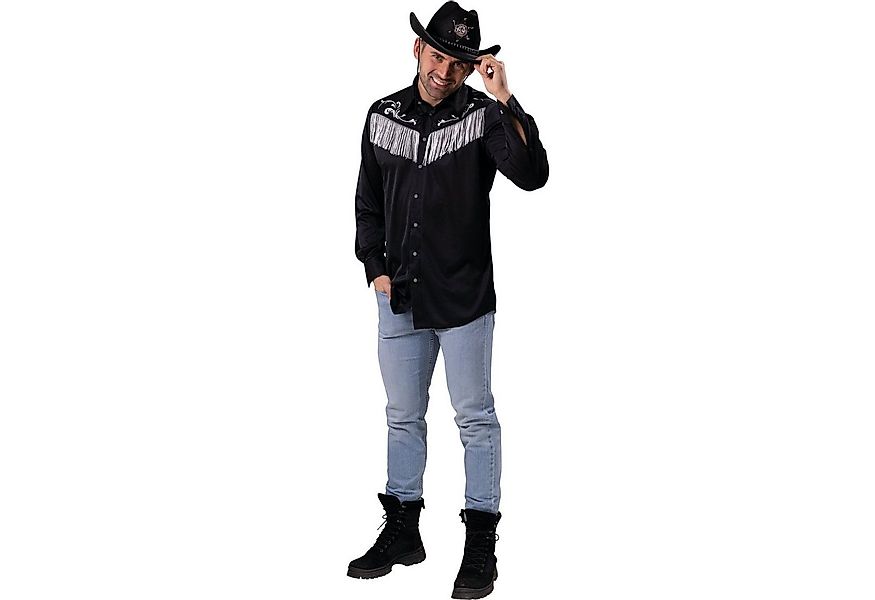 Party x People Kostüm Westernhemd Joe Schwarz Herren günstig online kaufen