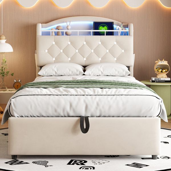 Merax Polsterbett (1-tlg), Kinderbett 90x200cm mit günstig online kaufen