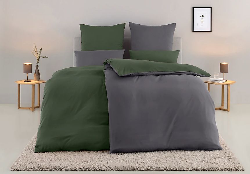 my home Bettwäsche "Desner2" 2 Stk. tlg. Premium Qualität, sehr weich, uni, günstig online kaufen