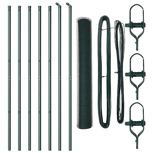 vidaXL Zaunpfosten Grün 10 x 1,2 m 13 mm Maschen Stahl und PVC 3352640 günstig online kaufen