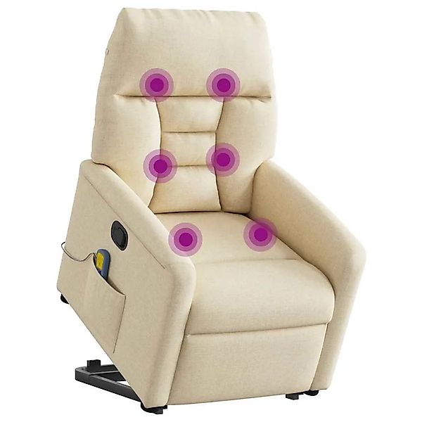 vidaXL Massagesessel mit Aufstehhilfe Creme Stoff 3303050 günstig online kaufen