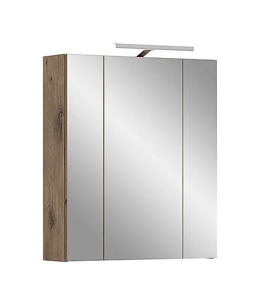 furnling Badezimmerspiegelschrank Ivy (1-St) 3 Türen, 9 Fächer, mit LED-Bel günstig online kaufen