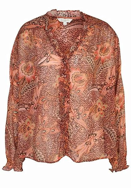 Frogbox Langarmbluse Bluse mit Rüschen mit modernem Design günstig online kaufen