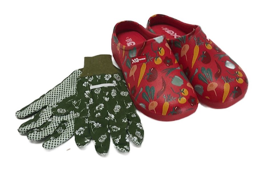 Steinnacher Bärbel Damen Gartenclogs Gemüse rot mit passenden Gartenhandsch günstig online kaufen