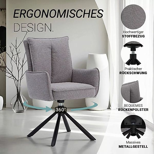 Homestyle4u Polsterstuhl Polstersessel Stühle Esstisch Esszimmerstuhl günstig online kaufen
