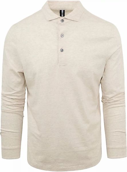 Profuomo Longsleeve Polo Beige Melange - Größe S günstig online kaufen