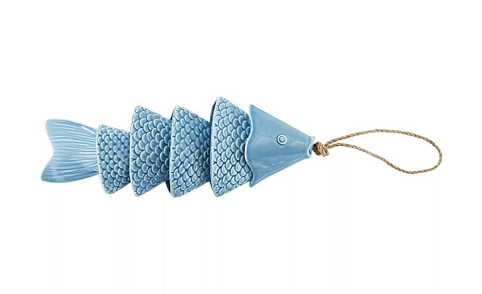 Deko Fisch - blau - Porzellan, Naturprodukte - 12 cm - 21 cm - 8,3 cm - Sco günstig online kaufen