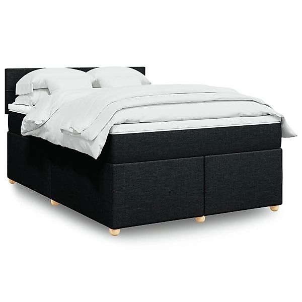 vidaXL Boxspringbett mit Matratze Schwarz 160x200 cm Stoff 3289033 günstig online kaufen