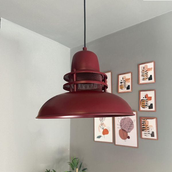 Bamyum Pendelleuchte Bamyum Hängelampe Rot Metall günstig online kaufen