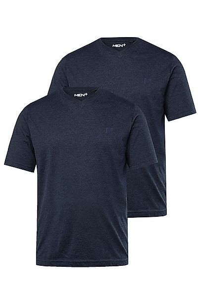 Men Plus T-Shirt T-Shirt Basic 2er-Pack Halbarm V-Ausschnitt günstig online kaufen