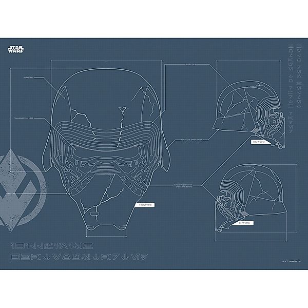 Komar Bild "Star Wars EP9 Blueprint Kylo Helmet", Star Wars, (1 St.), Wandb günstig online kaufen