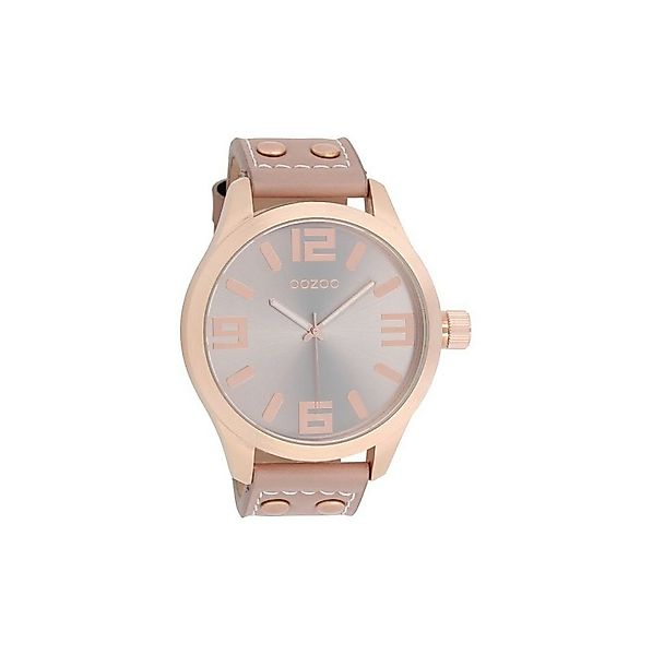 OOZOO Quarzuhr Basic Armbanduhr C1102 Rosé Lederband Rosagrau 51 mm C1102 günstig online kaufen