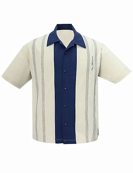 Steady Clothing Kurzarmhemd The Harper Stone Navy Retro Vintage Bowling Shi günstig online kaufen