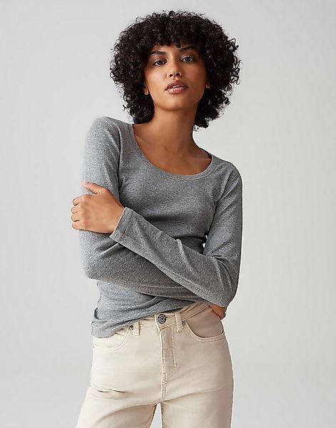 OPUS Langarmshirt SORANA aus BCI Cotton Mix figurbetont geschnitten, weiche günstig online kaufen