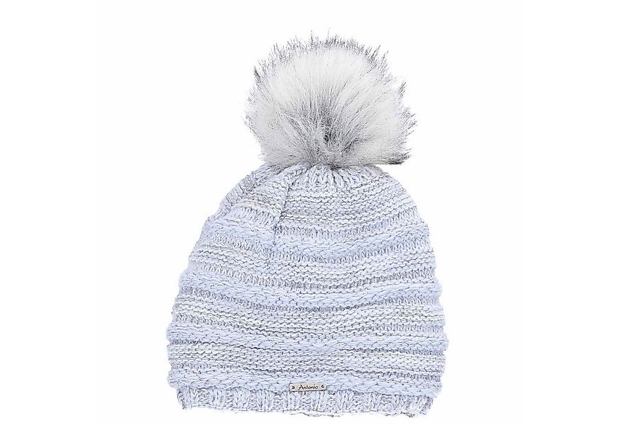 Antonio Strickmütze Antonio Strick Mütze Beanie mit Bommel blau (1-St) günstig online kaufen