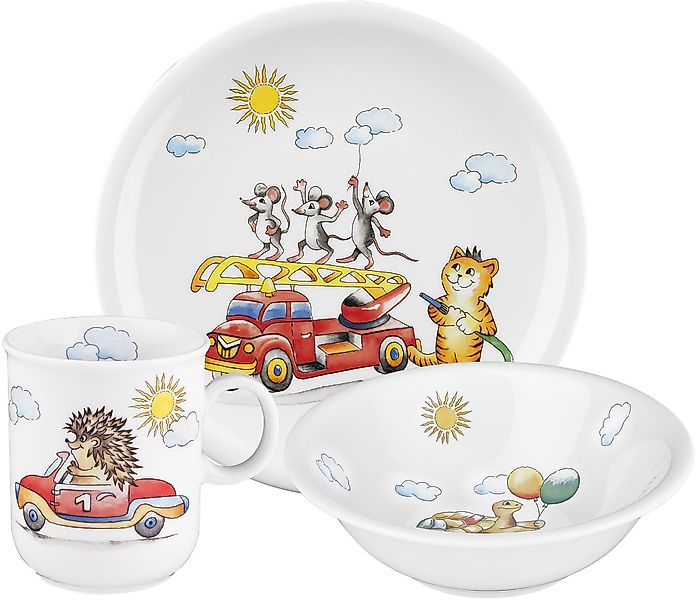 Seltmann Weiden Kindergeschirr-Set »Compact Flinker Flitzer« Teller, Schüss günstig online kaufen