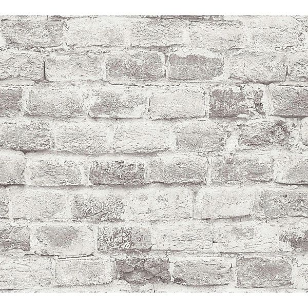 A.S. Création Vliestapete Ziegelsteinmauer Used Look Grau 10,05 m x 0,53 m günstig online kaufen