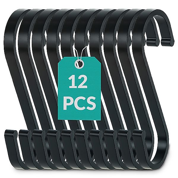 Praknu S-Haken 12 S-Haken Schwarz Flach günstig online kaufen