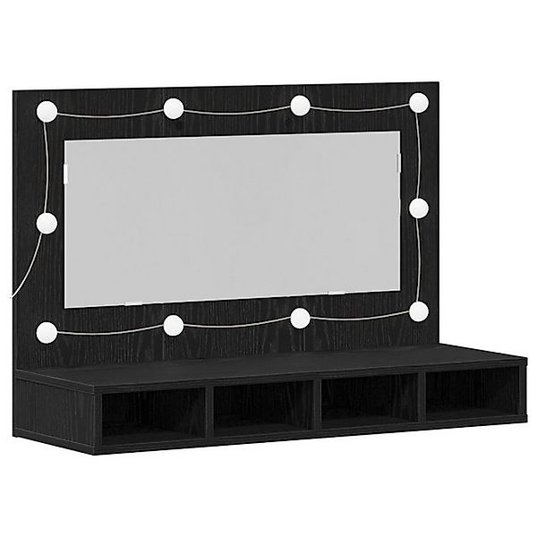 vidaXL Badezimmerspiegelschrank LED Spiegelschrank Schwarz Eiche 90x31,5x62 günstig online kaufen