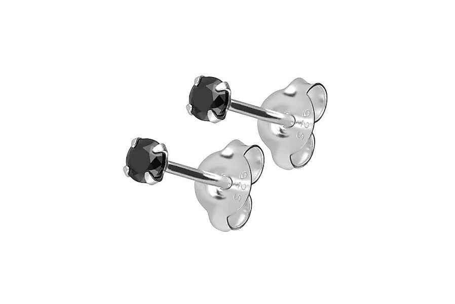 FILANGO Paar Ohrstecker 925er Silber Ohrstecker RUNDER KRISTALL (Ohrstecker günstig online kaufen