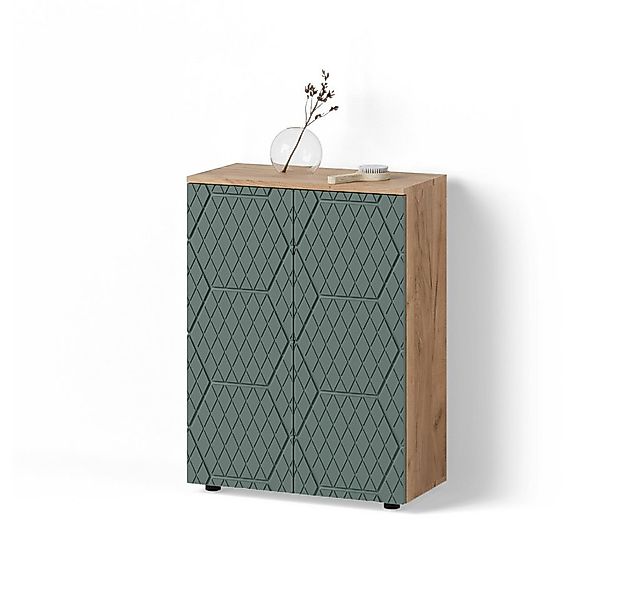 Livinity® Midischrank Ronco, Grün/Goldkraft Eiche/Grün, 60 x 81 cm (1-St) günstig online kaufen