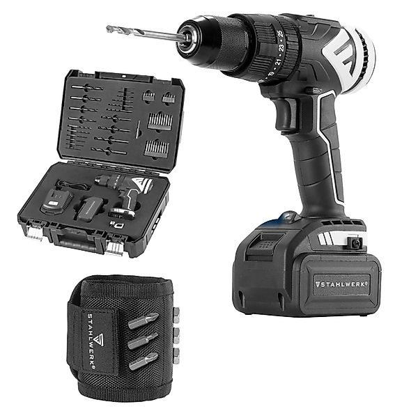 STAHLWERK Akku Bohrschrauber ASB 20 ST mit Handwerker Magnet Armband Profi günstig online kaufen