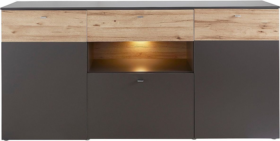 FORTE Sideboard Como, Kommode, Stauraumschrank, LED Beleuchtung, Soft Close günstig online kaufen