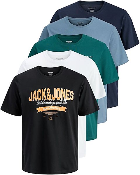 Jack & Jones Print-Shirt (Spar Set, 5er-Pack) T-Shirts mit Aufdruck aus Bau günstig online kaufen