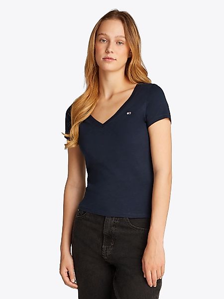 Tommy Jeans Kurzarmshirt "TJW SLIM V-NECK TEE" mit Logo-Stickerei günstig online kaufen