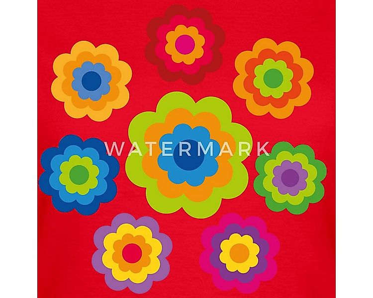 Spreadshirt T-Shirt 70er Jahre Hippie Flower Power Kostüm Blumen Fasching F günstig online kaufen