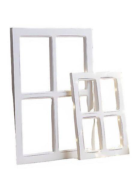 Dekoleidenschaft Wanddekoobjekt Dekofenster aus Holz im Shabby Look weiß, D günstig online kaufen