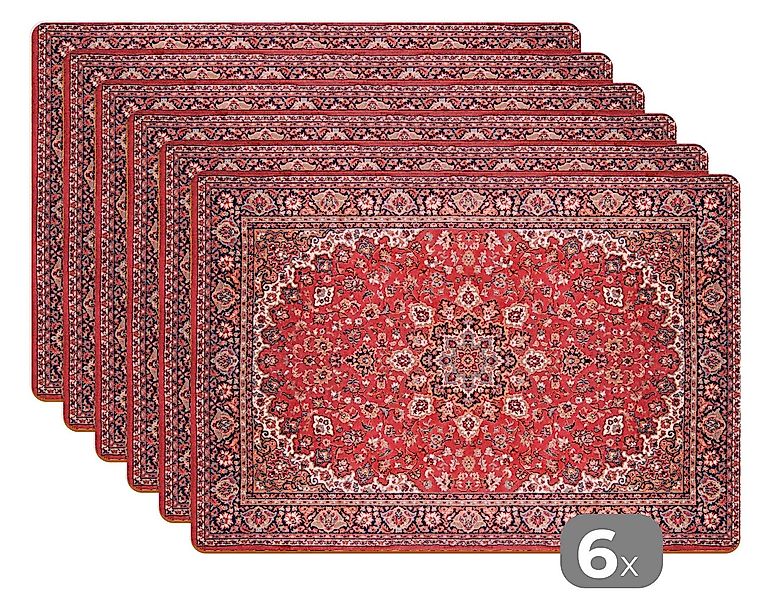 MuchoWow Platzset Teppich - Perserteppich - Rot, (6-St), Platzsets, Tischse günstig online kaufen