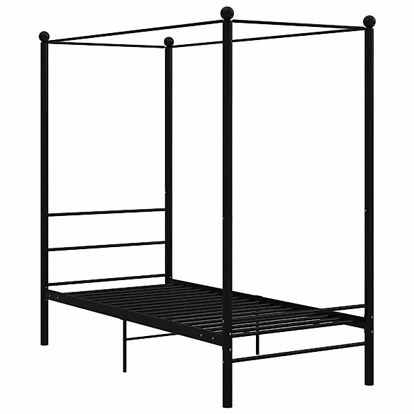 Himmelbett Schwarz Metall 100x200 Cm günstig online kaufen