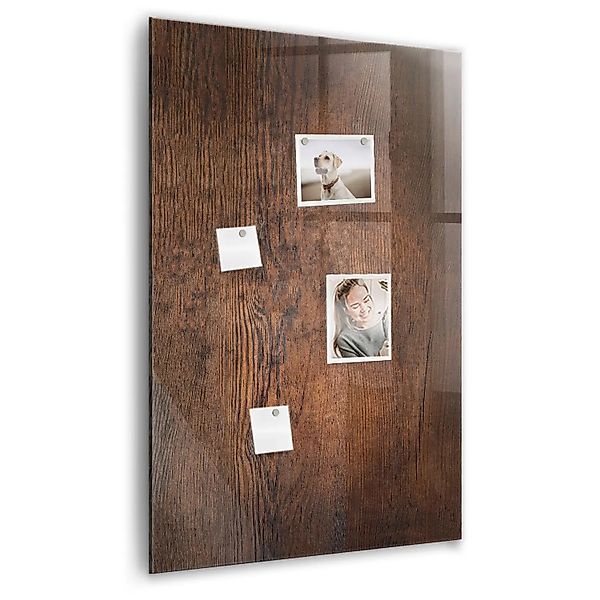 Tulup Schreib Magnettafel Dunkles Holz 60x90 cm Magnettafel Wohnzimmer Glas günstig online kaufen