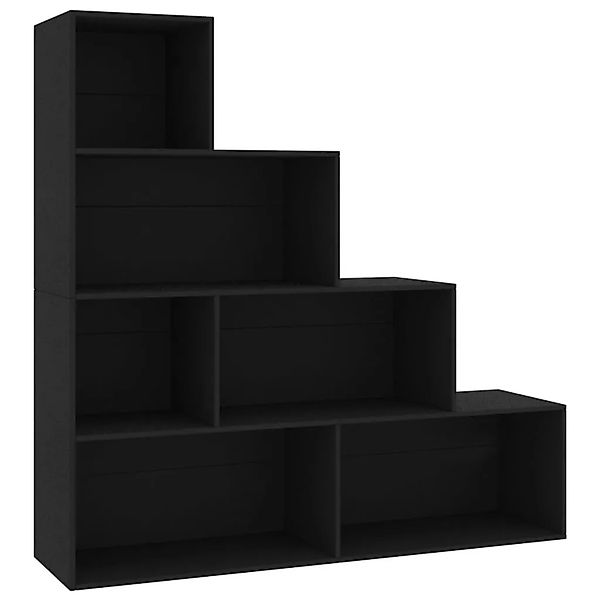 vidaXL Bücherregal/Raumteiler Schwarz 155x24x160 cm Holzwerkstoff 800658 günstig online kaufen