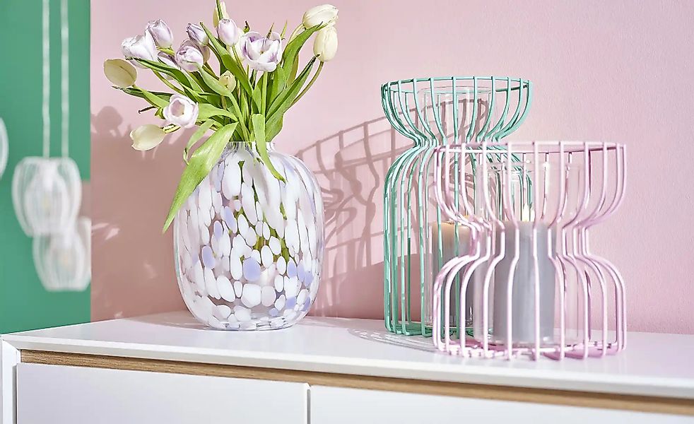 Vase   ¦ weiß ¦ Glas ¦ Maße (cm): H: 24,5  Ø: 20 Accessoires > Vasen - Höff günstig online kaufen