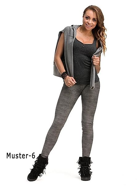 YESET Leggings Muster Leggings lang hoher Bund Hose gekämmte Baumwolle Dame günstig online kaufen