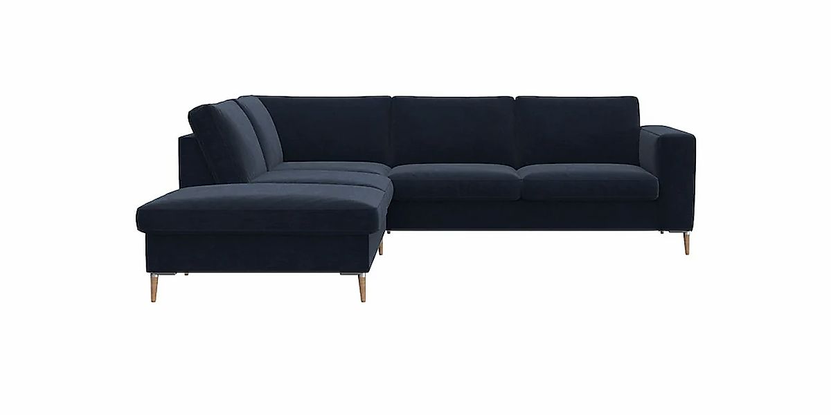 FLEXLUX Ecksofa "Fiore, L-Form", breite Armlehnen, Füße Alu/Eiche, B/T 241/ günstig online kaufen