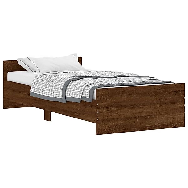 vidaXL Bettgestell Braun Eichen-Optik 90x200 cm Holzwerkstoff Modell 119079 günstig online kaufen