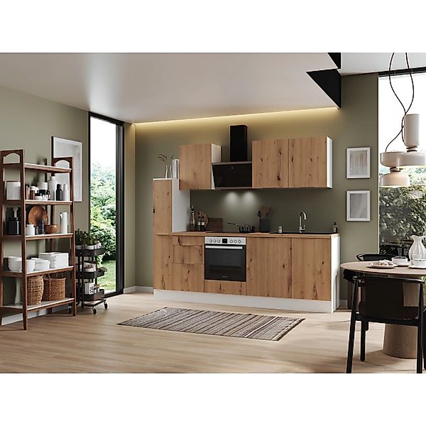 Respekta Selection Winkelküche Elisabeth RSL220WGH 220 cm Grau-Weiß günstig online kaufen