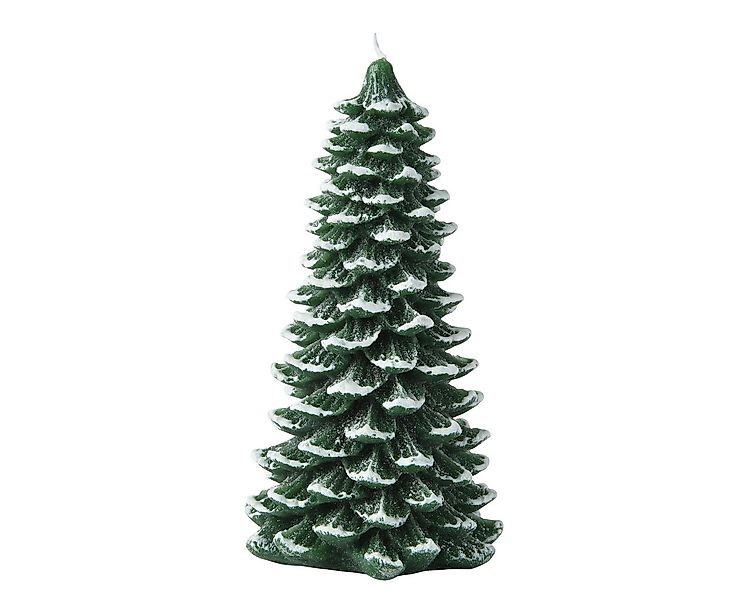 Kaemingk Formkerze, Kerze Tannenbaumform 9x16,5cm Paraffin Grün / Weiß günstig online kaufen